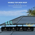 thumbnail image 2 of Erommy  Anti-Rust Coating Iron Hardtop Sun Shade Shelter Outdoor Canopy & Pergolas w/Curtains and Netting Black 12' x 14', 2 of 5