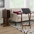 thumbnail image 2 of Burke Folding Tray Table Set with Stand, 5 Pieces, Dark Cherry and White, 2 of 17