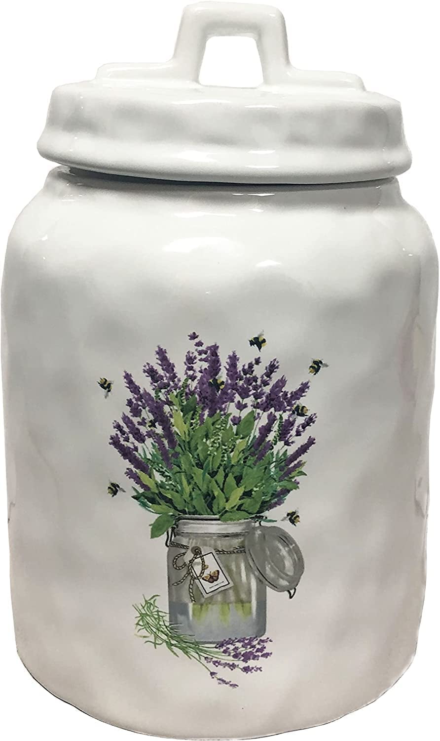 First of a Kind Stoneware Canisters withLavender Decorative Kitchen Canister Sets Ceramic