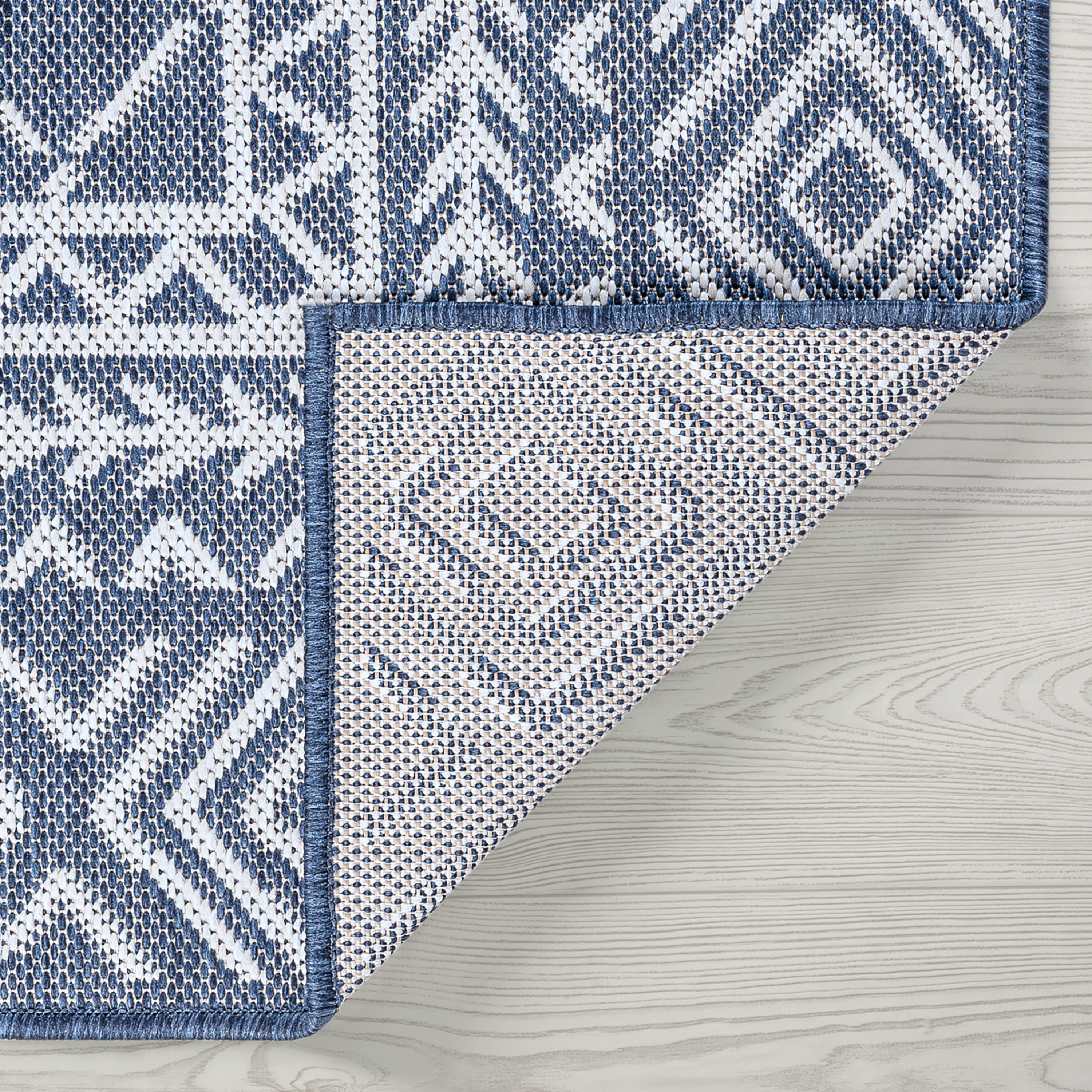 9x12 Water Resistant, Large Indoor Outdoor Rugs for Patios, Front Door Entry, Entryway, Deck, Porch, Balcony | Outside Area Rug for Patio | Blue, Diamond | Size: 8'10'' x 12'2''