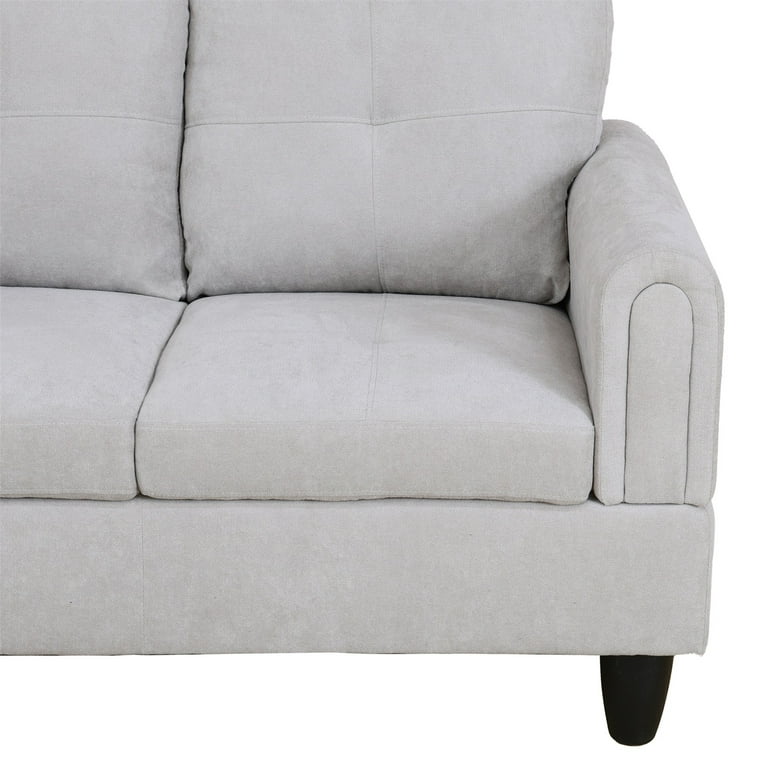 Hommoo Flannel Sectional Couch Sofa Set, Modern L Shaped Couch