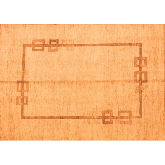 Ahgly Company Indoor Rectangle Solid Orange Modern Area Rugs, 7' x 10'