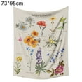 thumbnail image 2 of Bueautybox Wildflowers Vertical Tapestry Wall Hanging, Illustrative Reference Chart Tapestry With Word, Beige White Vintage Tarot Flag Straight Tapestry, 2 of 7