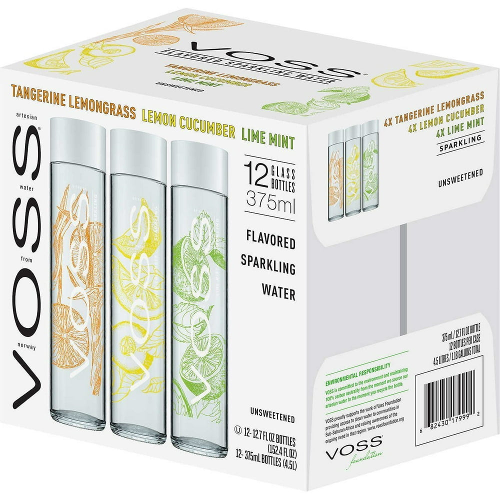 Voss Artesian Sparkling Flavored Water Variety Pack (375 ml) Glass