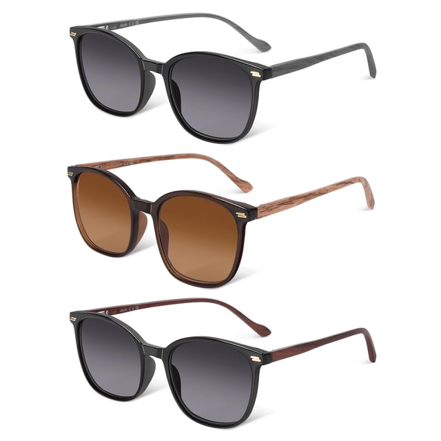 Gafas de sol de lectura LADEESSE UV400, paquete de 3 lectores solares