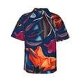 thumbnail image 3 of Bixox Men's Hawaiian Shirts Men's Tropical Flower Print Short-Sleeve Shirt-Large, 3 of 8