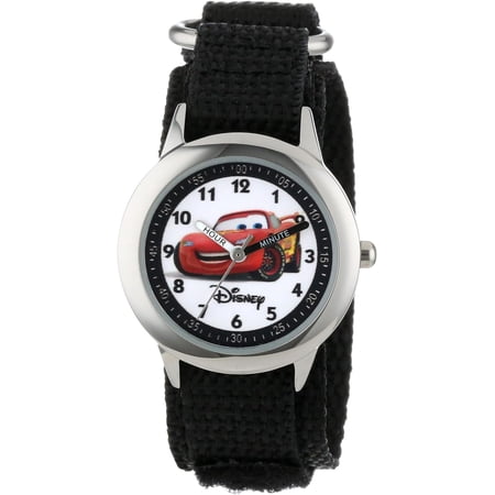 Disney Boys Cars Lightning McQueen Black Strap Time Teacher Watch
