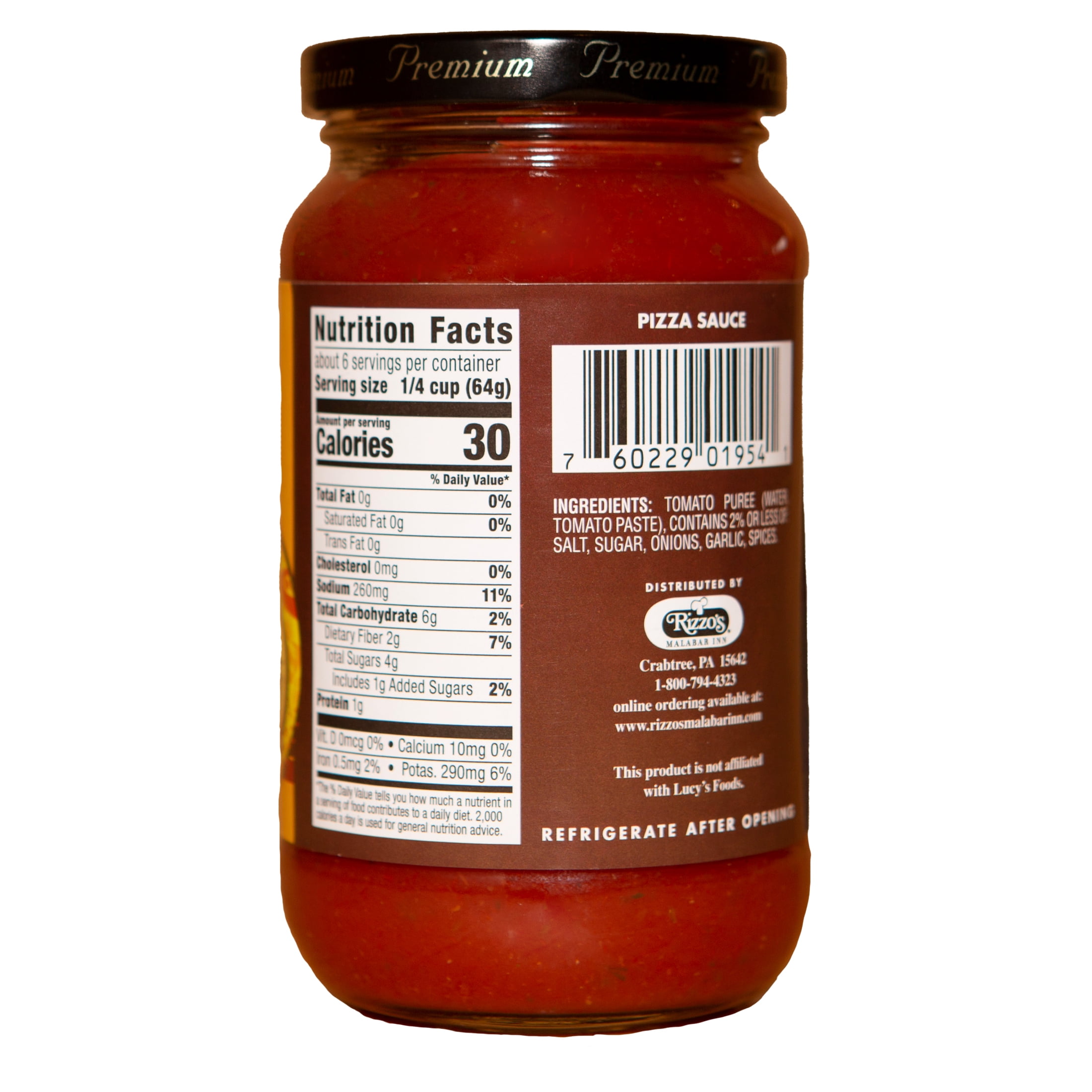 Rizzo's Malabar Inn Homemade Pizza Sauce, 14 oz