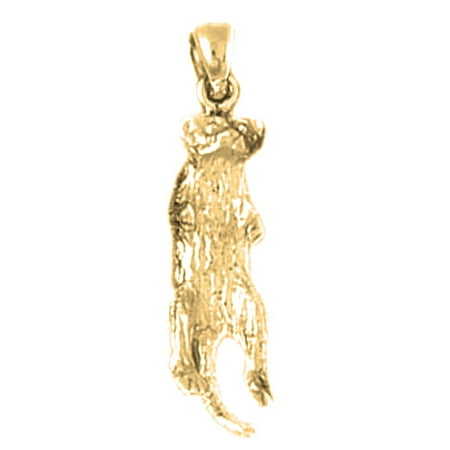 10K Yellow Gold 3D Meerkat Pendant - 26 mm
