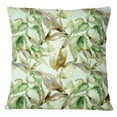 thumbnail image 1 of S4Sassy Decorative Leaf Print Green Designer Square Cushion Cover Pillow Case-12 x 12 Inches, 1 of 4