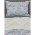thumbnail image 3 of Nautical Comforter & Sham Bedding Set, Underwater Life Mermaid and Sea Animals, 3 pcs Duvet Set Microfiber Filling Quilt, 5 Sizes, Pale Blue Grey Pink, by Ambesonne, 3 of 4