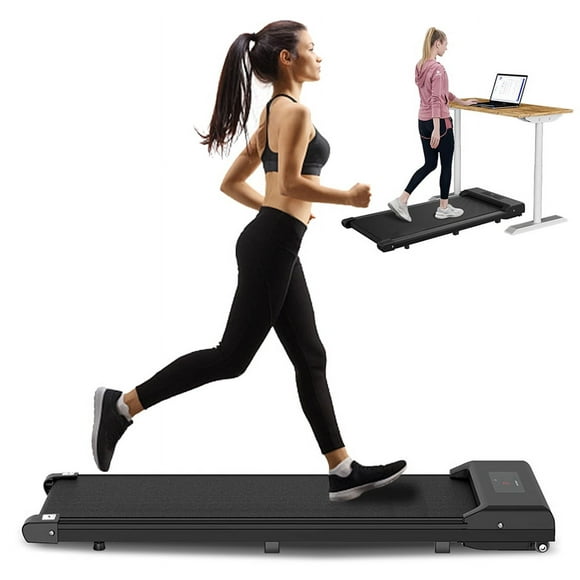 Bigzzia Walking Pad Under Desk Treadmill, Portable Treadmills Motorized Running Machine for Home,6.25MPH,No Assembly Required,Remote Control,265 Lb Capacity (Black)