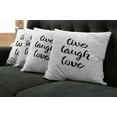 thumbnail image 2 of Ambesonne Live Laugh Love Throw Pillow Cover 4 Pack, Retro Words, 18", Black White, 2 of 6