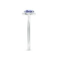 thumbnail image 3 of ANGARA Natural Round Tanzanite Cathedral Ring with Diamond Halo in 14K White Gold for Women (Size-6mm) | December Birthstone, Birthday, Anniversary, Jewelry Gift for Women | Natural Tanzanite Ring, 3 of 9