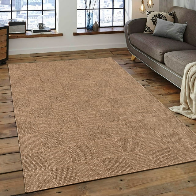 LaDole Rugs 4x6 ft Modern Premium Area Rug | Tribal Small Carpet For Bedroom, Living Room, Kitchen, Entry Way, Indoor Floor Décor | Beige Brown