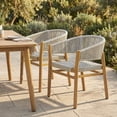 thumbnail image 3 of Harper & Bright Designs Outdoor Accent Chair Set of 2, Outdoor Rope Woven Chairs for Patio, Elegant Double Acacia Wood Group Seating for Outdoor, Natural, 3 of 16