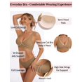 thumbnail image 5 of Sujetador en V profundo, bralettes sexy para mujer, acolchados, cómodos, alisadores inalámbricos, sujetadores de levantamiento sin costuras, bronceado, M, 5 of 5