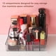 thumbnail image 4 of Organizador de maquillaje de tocador con 15 compartimentos, esquinas suaves, pequeño organizador de cosméticos para pinceles, paletas de sombra de ojos, 2 uds., 4 of 8