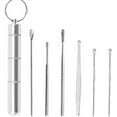 thumbnail image 3 of Casewin 6 Pcs/Set Stainless Steel Spiral Ear Pick Spoon Ear Wax Removal Cleaner Multifunction Portable Ear Pick Ear Care Beauty Tools, 3 of 8