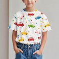 thumbnail image 1 of Geire Chemise Mode Enfant Manches Courtes Imprimée Col Rond Blouse Confort Ample Hauts Décontractés, 1 of 6