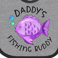 thumbnail image 4 of Inktastic Daddy's Fishing Buddy with Cute Purple Fish Boys or Girls Baby Bib, 4 of 4
