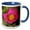Blue/White, variant on 3drose, Macro Photograph of a Hot Pink Purslane Flower in Bloom., 11oz Two-tone Black Mug