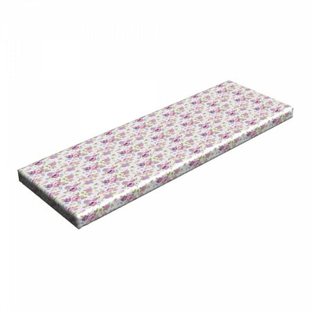 

Shabby Flora Bench Pad English Roses and Violets Gardening Plants Inflorescence Twigs Spring Buds HR Foam Cushion with Decorative Fabric Cover 45 x 15 x 2 Multicolor by Ambesonne