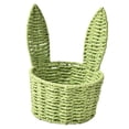 thumbnail image 3 of Adorable cesta tejida con orejas de conejo, organizador de dulces, decorativo y multiusos. Verde, 3 of 9