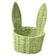 thumbnail image 3 of Cesta tejida creativa de Pascua con diseño de orejas de conejo, cesta para guardar dulces, multiusos Verde, 3 of 9