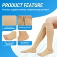 thumbnail image 4 of Zipper Compression Socks for Women - UNEEI 2 Pairs Open Toe Compression Socks, Knee High Support Stockings for Circulation, Varicose Veins, Swelling & Recovery, 4 of 8