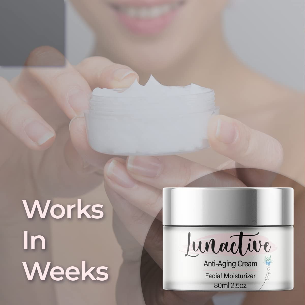 (1 Pack) Lunactive - Anti-Aging Face Cream and Ageless Moisturizer - Ingredients for All Skin Types