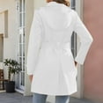 thumbnail image 3 of Trench Coat for Women Mid-length Hooded Double Breasted Dressy Casual Pea Coat Belted Fall Jacket with Pockets (XL, White), 3 of 7