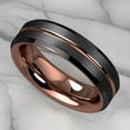 thumbnail image 6 of Tungsten Rings for Women Wedding Bands for Her 6mm Black Brushed Rose Gold, 6 of 7