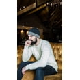 thumbnail image 3 of Erin Knitwear Male Adult Crochet Irish Beanie with Fleece Lining- Gray, One Size, 3 of 5