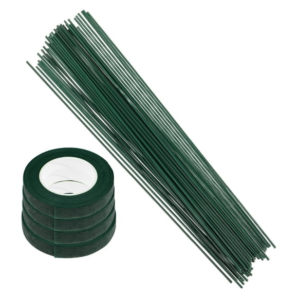 1 Ensemble de Ruban Floral et Trousse d'Outils d'Arrangement de Fil Floral pour Bricolages Diy Tiges de Fil Floral Vertes et Ruban Vert pour Fleurs Artificielles