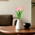 thumbnail image 5 of 5Pc Clearance Under $3 Artificial Tulips Fake Tulip Pu For Dining Setting Blush Pink Centerpieces Soft Pink Petals (E), 5 of 7