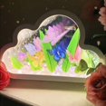 thumbnail image 4 of Lámpara espejo DIY, night light, Living Room Bedside Desktop Decoration For Girls, decoración moderna, iluminación cálida, 2 luces LED, metal frame, wooden base, for bedroom, 4 of 6