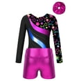 thumbnail image 4 of YONGHS Kids Girls Tumbling Biketard Gymnastics Dance Leotard with Shorts Hair Scrunchies Set Starry 10, 4 of 7