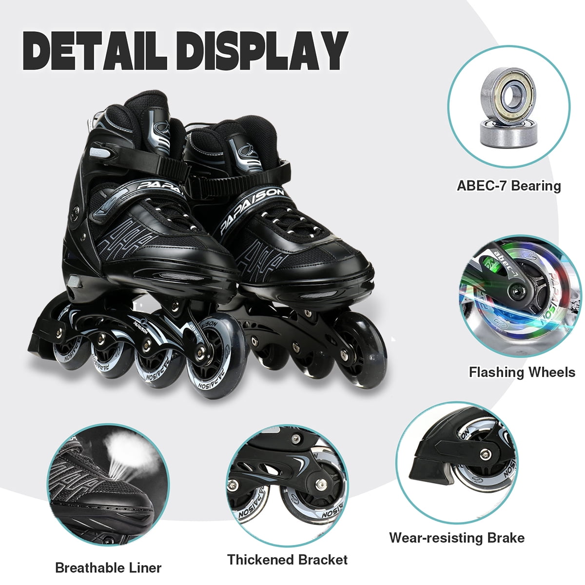 GIATUEE Light up Adjustable Roller Skates for Men Women, Inline Skates for Adult(XLarge)