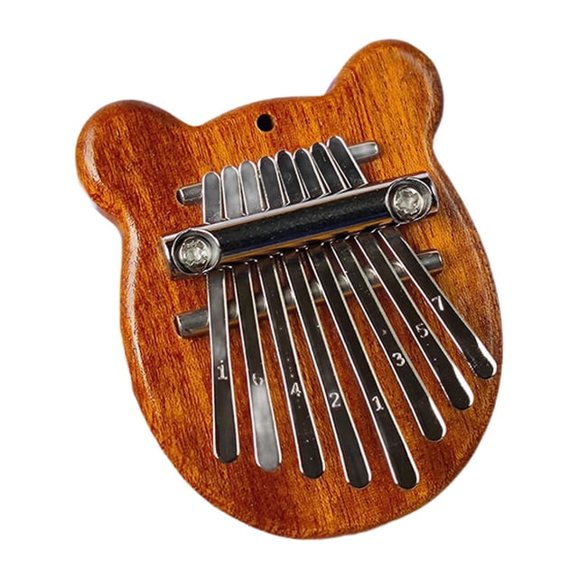 Piano de pulgar compacto pequeño colgante regalo, instrumento musical Piano de para niños jugadores amantes de la música adornos adultos, , Oso