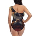thumbnail image 5 of Honeii Maple Leaf Meditating Squirrel for women's one-piece swimsuit featuring a chic one-shoulder design experience elegance and style in the water-XX-Large, 5 of 6