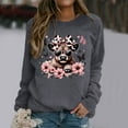 thumbnail image 2 of Luwomo Casual Sweatshirts Womens Cartoon Pattern Oversize Crewneck Long Sleeve Loose Fit Pullover Tops Grey,S, 2 of 6