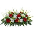 thumbnail image 4 of Cemetery Headstone Flower Saddle - Artificial Cemetery Flowers Rose, Grave Decoration，Non-Bleed Colors,, 4 of 9