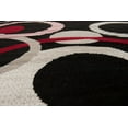 thumbnail image 3 of Designer Home Soft Transitional Indoor Modern Area Rug Rings Donuts - Actual Size: 5' 3" x 7' 2" Rectangle (Black), 3 of 5