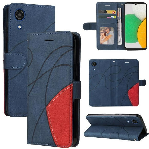GANGXUN Flip Case for Samsung Galaxy A03 Core – Leather Wallet Cover with Card Slots, Kickstand & Color Stitching Protective Folio