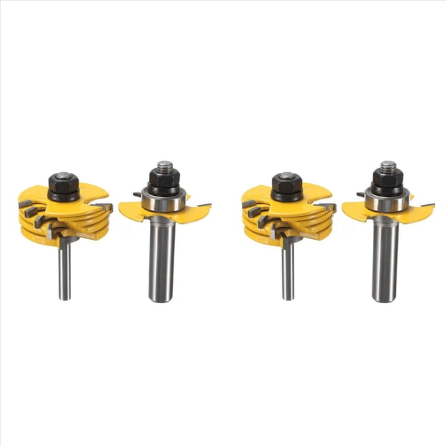 4pzs Cortador de Ranura Broca Router 3 Herramienta de Carpinteria Ajustable Vastago de 1/2 y 1/4 de Pulgada