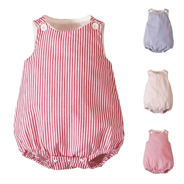 Mono sin mangas de rayas verticales para bebés y niños pequeños, traje de gateo para niños