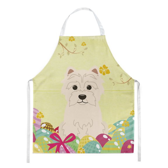 Carolines Treasures BB6042APRON Easter Eggs Westie Apron Large multicolor