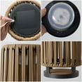 thumbnail image 4 of JONATHAN Y Sawara 12.5" Modern Minimalist Faux Rattan Integrated Indoor/Outdoor LED Solar Powered Lantern, Natural, JYL2602B, 4 of 4