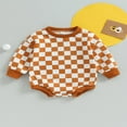 thumbnail image 2 of PENGXIANG Bébé Garçon Filles Manches Longues Damier Imprimé Sweat-Shirt Rompers Combinaison Vêtements, 2 of 7